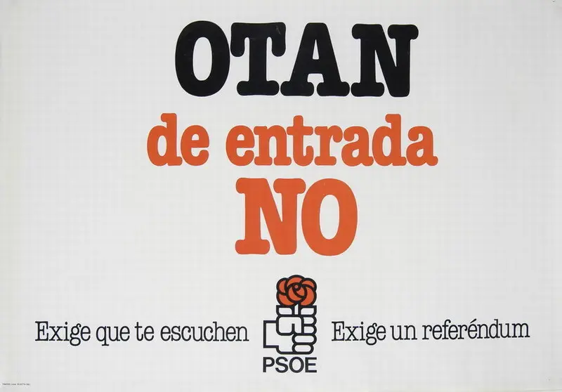 Cartel de la campa&ntilde;a del PSOE por el refer&eacute;ndum, 1981.&nbsp;