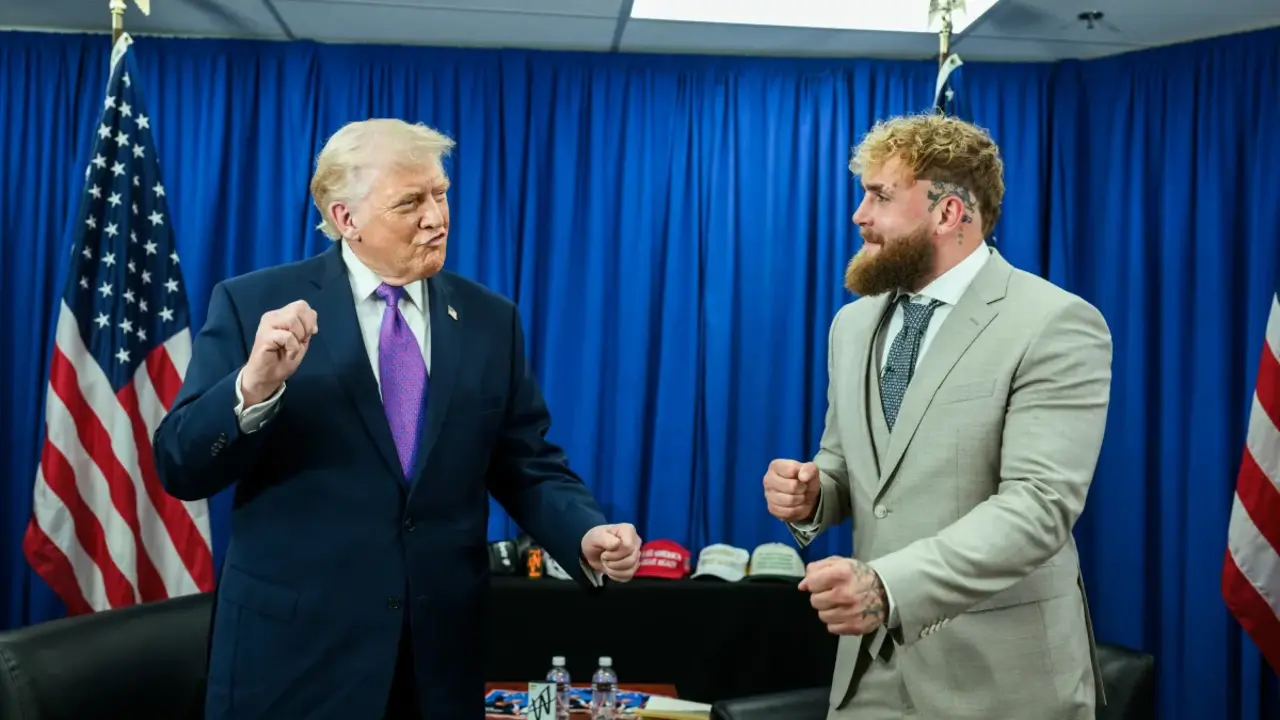 El presidente Donald J. Trump participa en una entrevista con el podcaster Jake Paul en Hebron, Kentucky, 12 de marzo de 2026 &ndash; The White House Gallery.